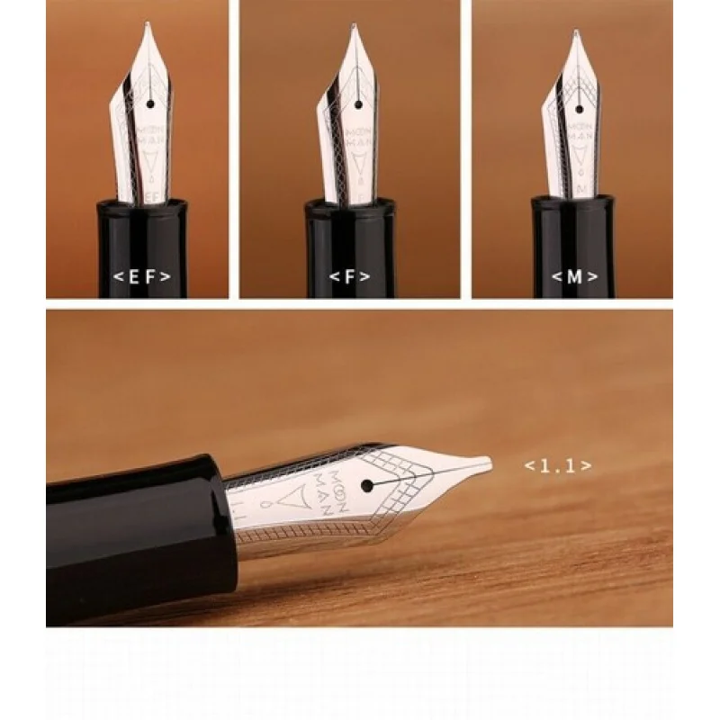 A + MAJOHN P136 قلم حبر من الراتنج بمكبس EF/F/M Nib 20 قلم مكتب للكتابة