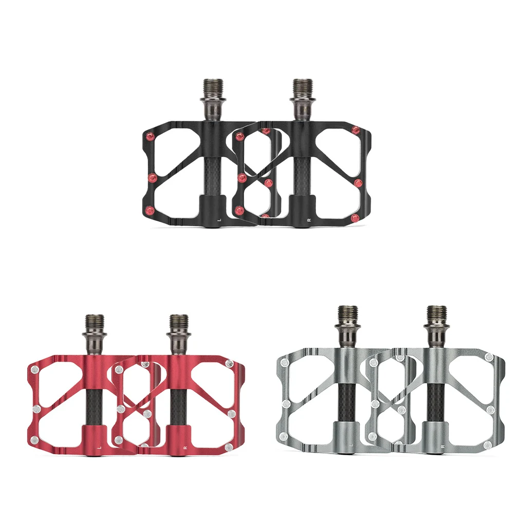 1 Pair Road Bicycle Pedal Aluminum Alloy Cycle Sealed Bearing Pedals Part Cycling Kit Accessories for Outdoor  Silver