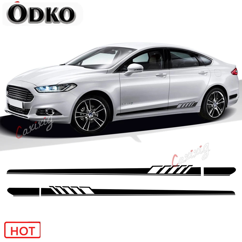 

2Pcs Edition 1 Styling 5D Carbon Fiber Vinyl Side Stripes Skirt Sticker Decal For Ford Mondeo MK3 MK4 MK5 Fusion Accessories