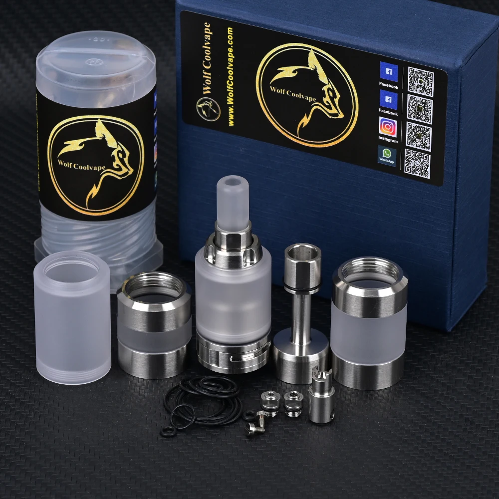 Wolfcoolvape BY-Ka V7 MTL RTA 23mm 3ml Vape Tank 316SS Single Coil Rebuildable Atomizer Full Kit Version for E-Cigarette Mods