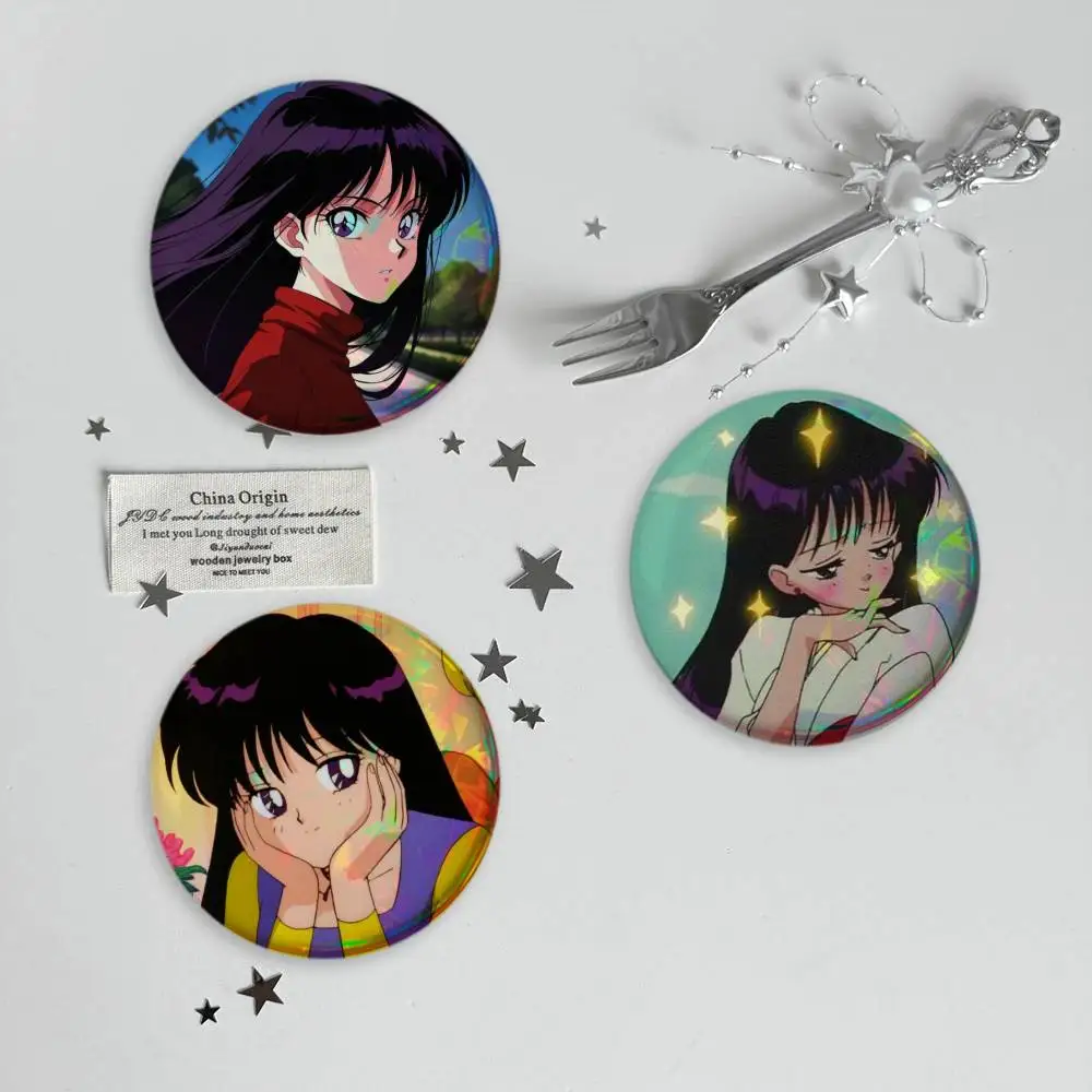 Sailor Moon H-Hino Rei Brooches Cartoon Badge Pins Backpack Hat Accessories Friend Gift
