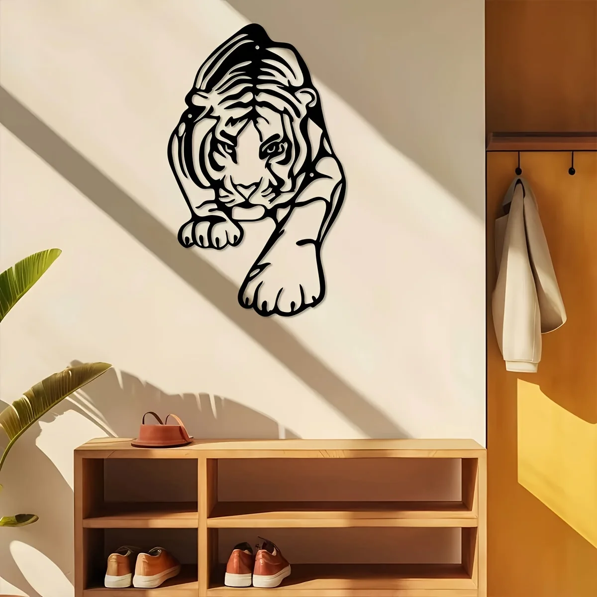 Durable Iron Tiger Sculpture for Indoor & Outdoor Decor