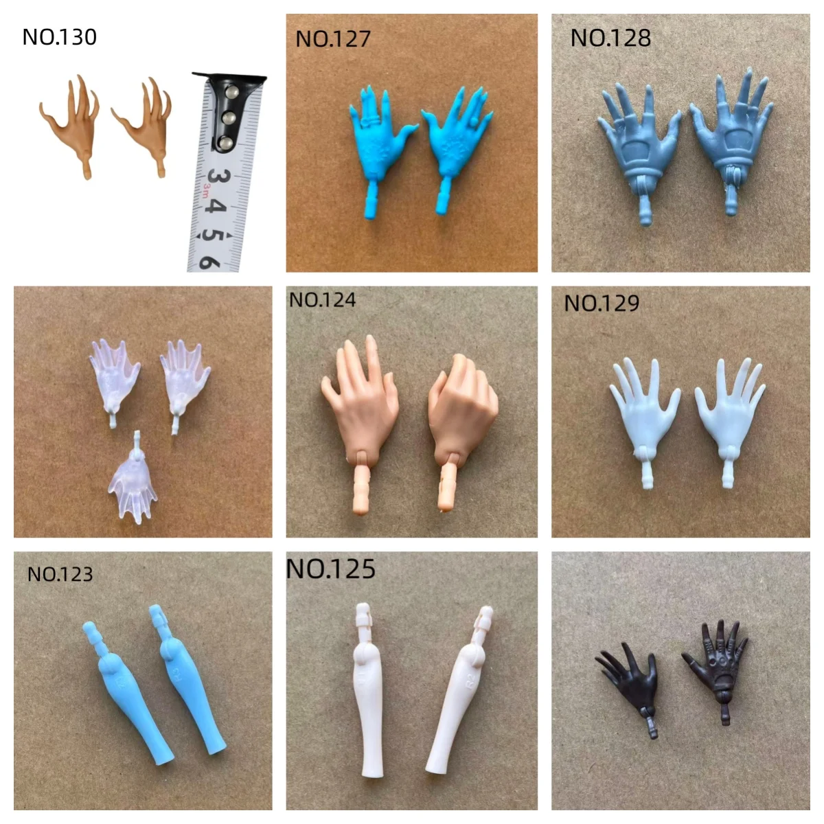 Doll Hands Feet DIY Doll Accessories Colorful Doll Parts Monstering High Doll Replacements Hands Elbows Feets 1/6 Doll Decors