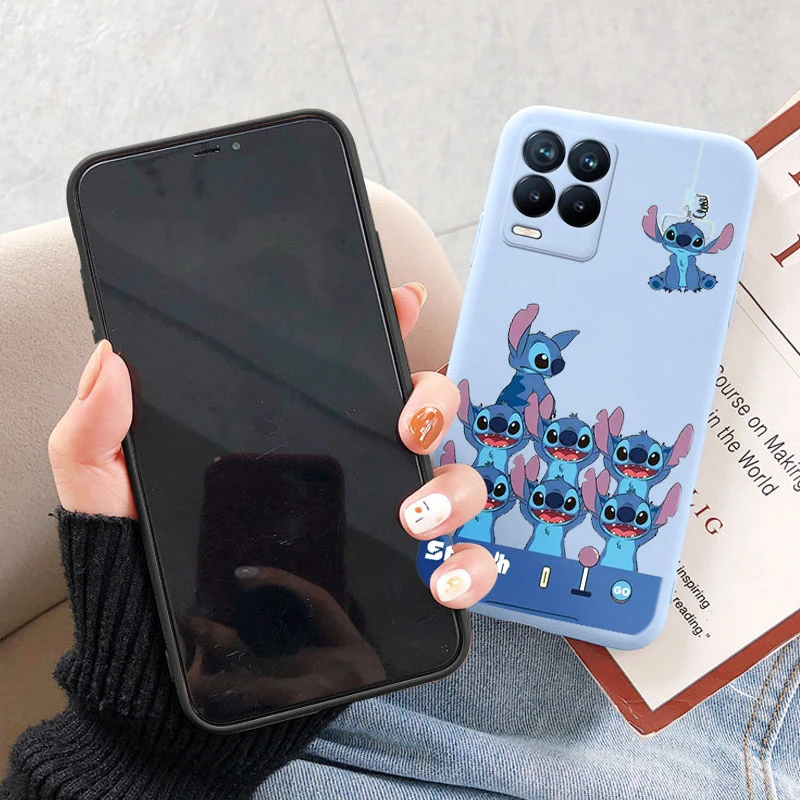 Stitch Abomination Phone For Realme 8 4G 8 PRO Anime Cover For Realme 8 4G Realme 8 PRO Cartoon Shockproof Anime Silicone Shells