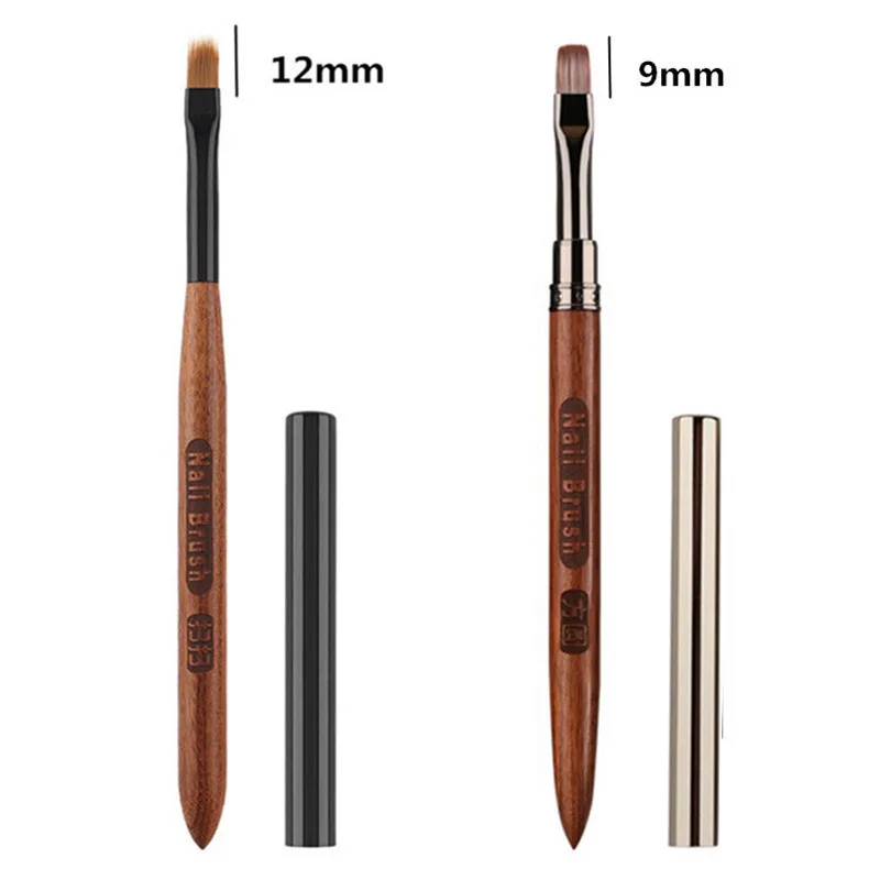 Pinceaux de manucure à double usage, 2 pièces, brosse dégradée de Gel, stylo de dessin de ligne Ultra fine, outils de peinture de conception d'art d'ongle à double extrémité