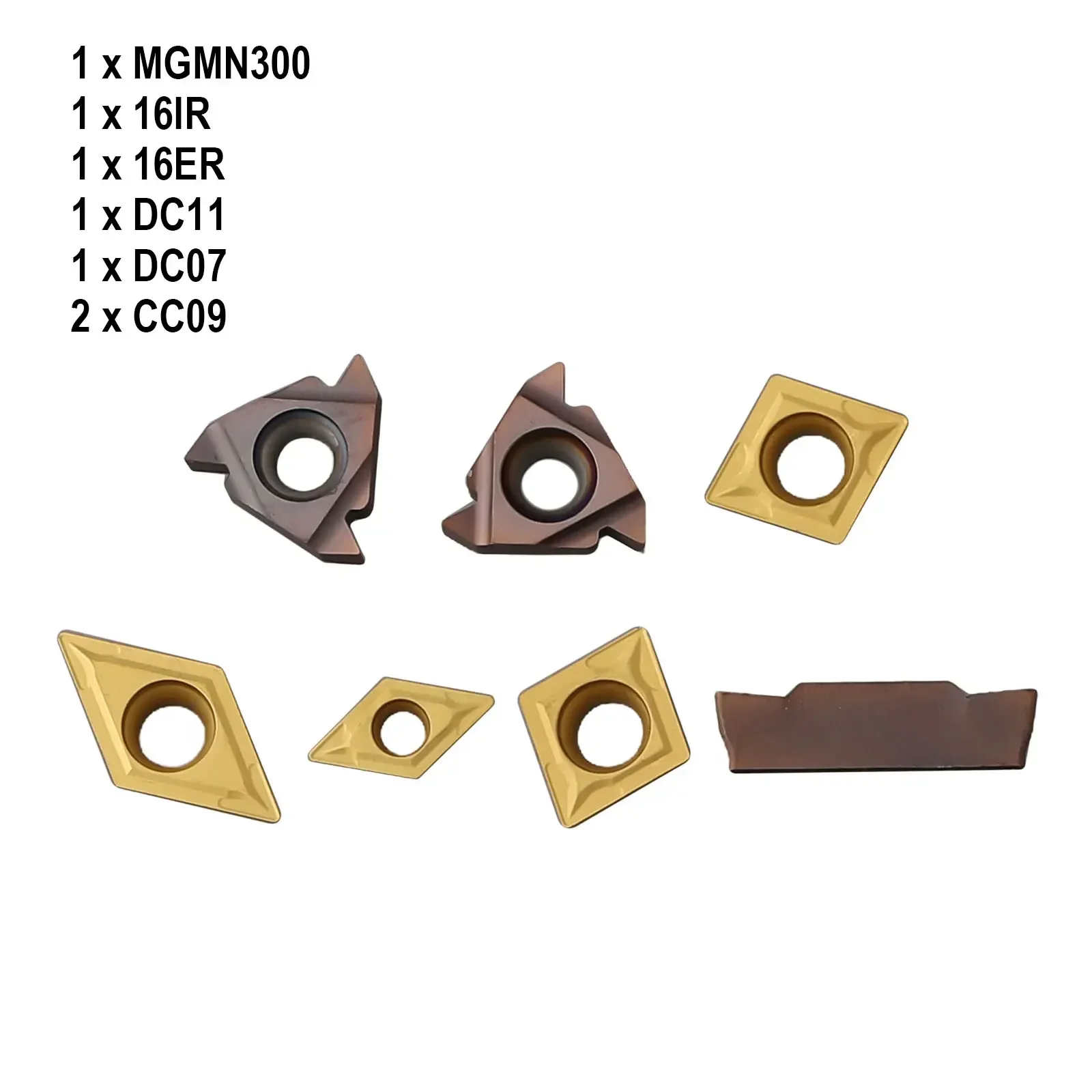 Lathe Boring Bar Carbide Inserts 16IR/16ER/DC11/DC07/CC09 7 Pcs/set For 16mm Shank MGMN300 Multifunctional Brand New