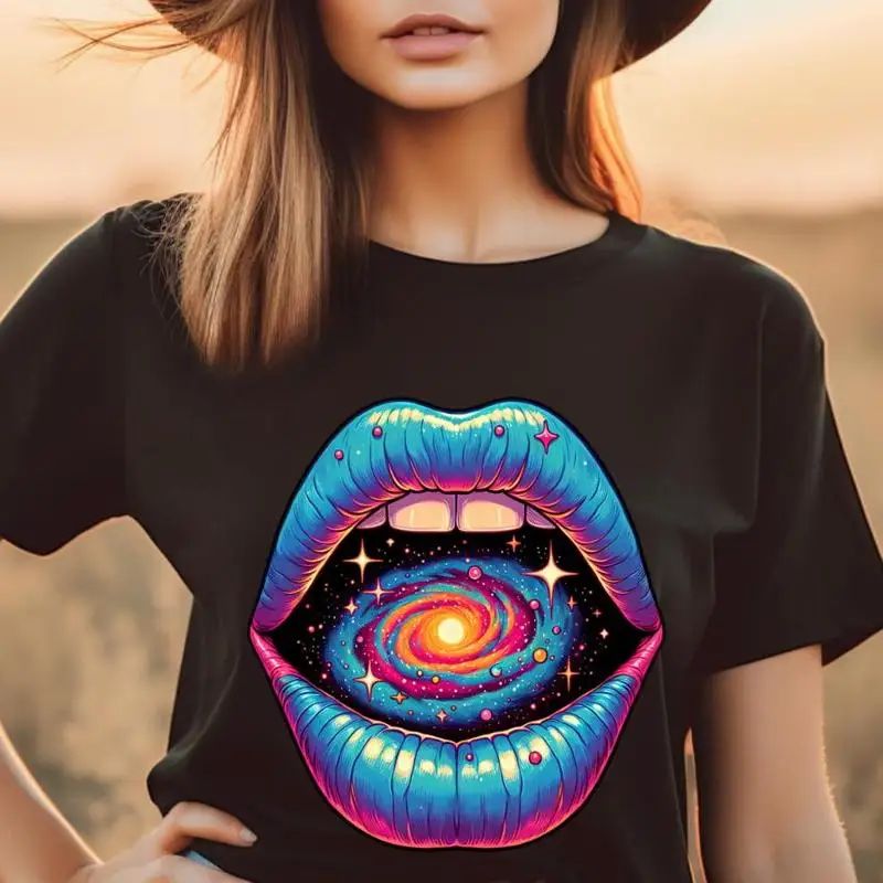 

Galaxy Inside mouth T Shirt Cosmic Art Design Space Themed Unique for Lovers