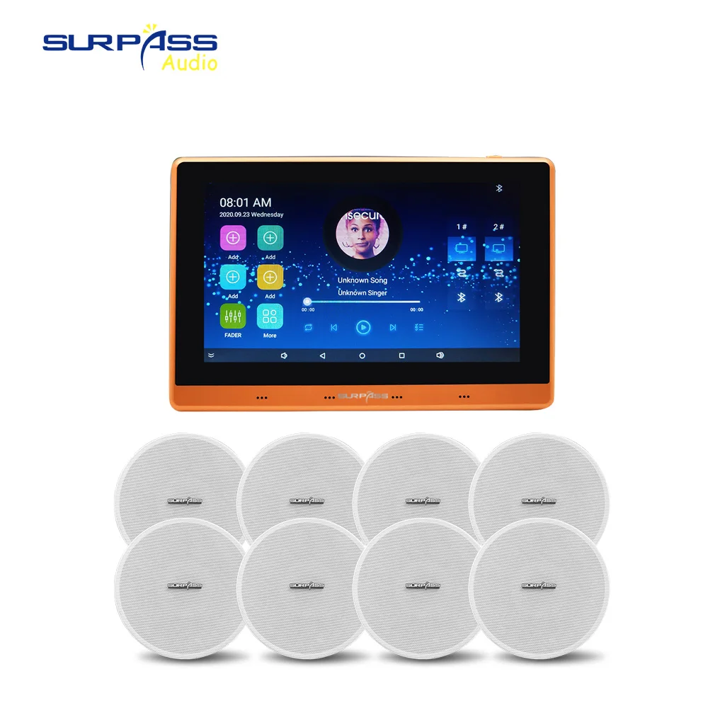 Amplificateur mural pour Home cinéma intelligent, Android 5.1, Wifi, Bluetooth, système de son stéréo, haut-parleur de plafond, combo de musique, prise en charge de la carte TF