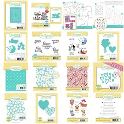 Valentine's Day Love Heart Metal Cutting Dies Clear Stamps Stencil for Scrapbook Diary Decoration Embossing Template DIY Card