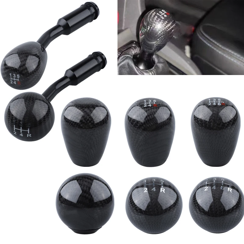 

Universal 5 Speed Manual Carbon Fiber Gear Shift Knob Car Gear Stick Shift Knob Lever Manual Transmission M8 M10 M11 M12