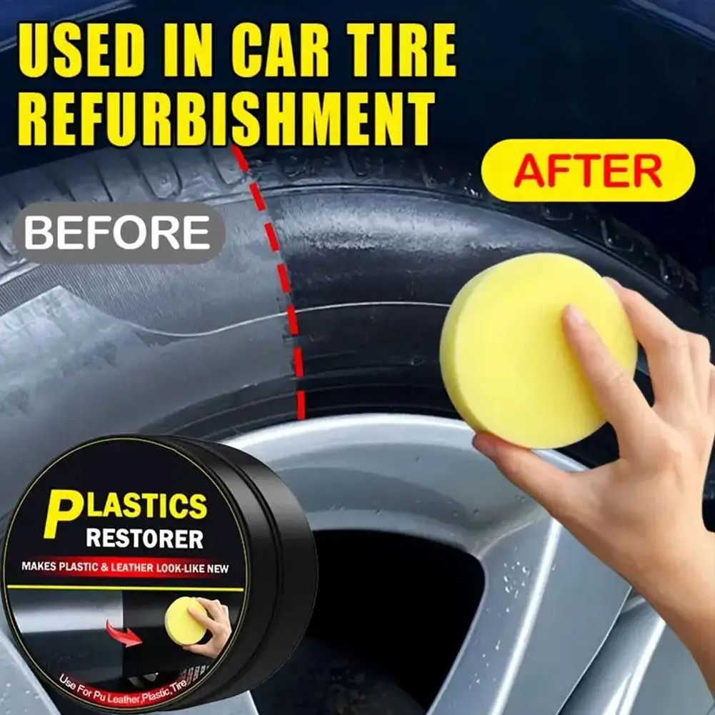 Car Plastic Restorer Auto Interior Panel Renewal Wax Rubber Polish Leather Care Reconditioning Auto Repair Plastic Cream Co R0B7 - Image 6