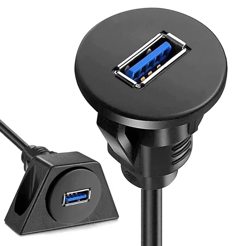 USB 3,0 USB 2,0 Stecker zu Buchse Unterputz wasserdichtes Armaturen brett kabel mit Abdeckung und Halter für Auto abgeschirmt