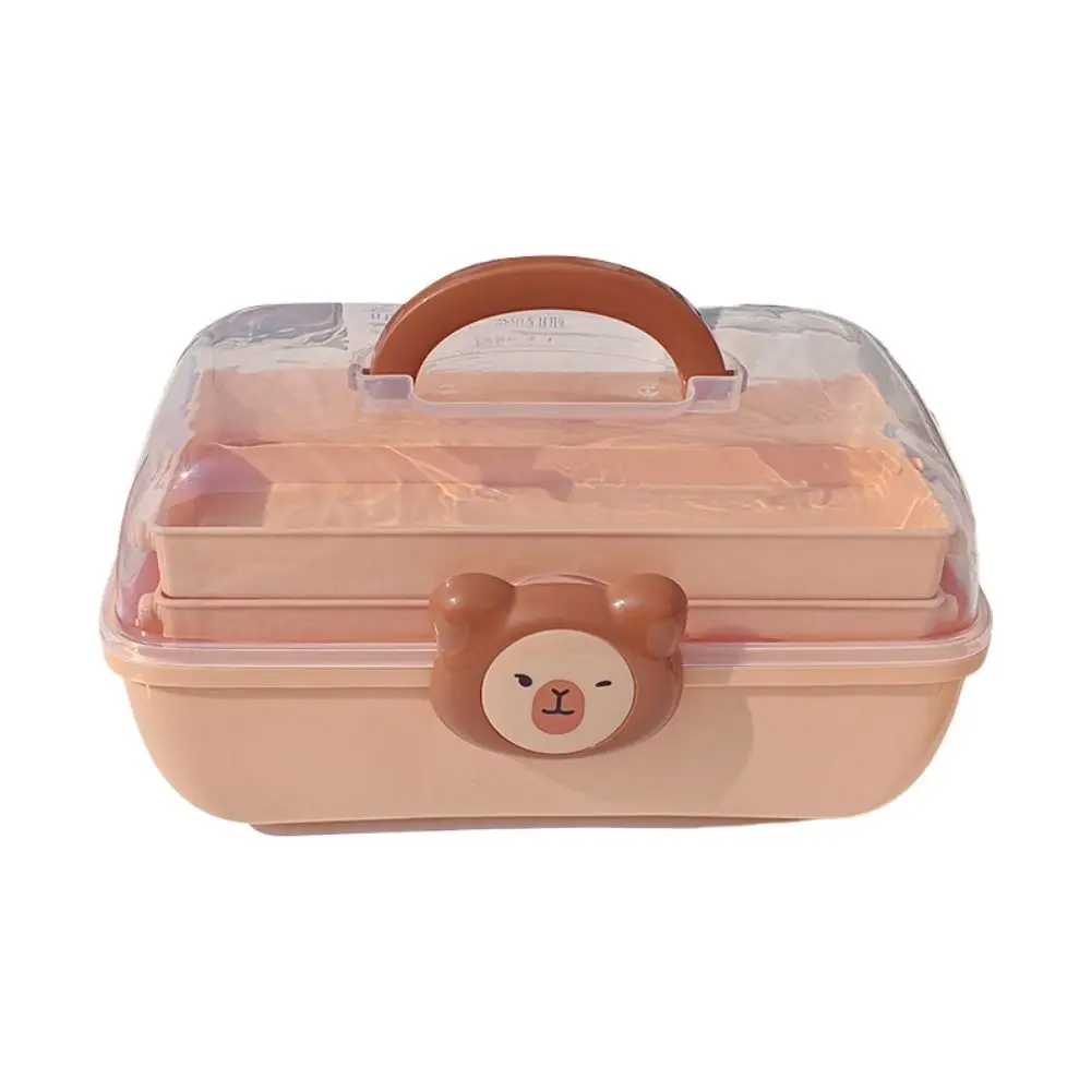 

New Capybara Storage Box 3 Layers Foldable Nail Art Box Large Capacity Cartoon Hairpin Organizer Household