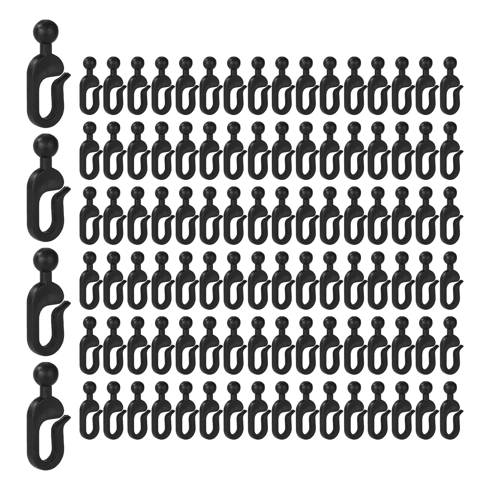50-100pcs Plastic Curtain Hooks For Gazebo Curtains Invisible Curtain Track Hook Sunshade Awning Net Accessories 12Pcs