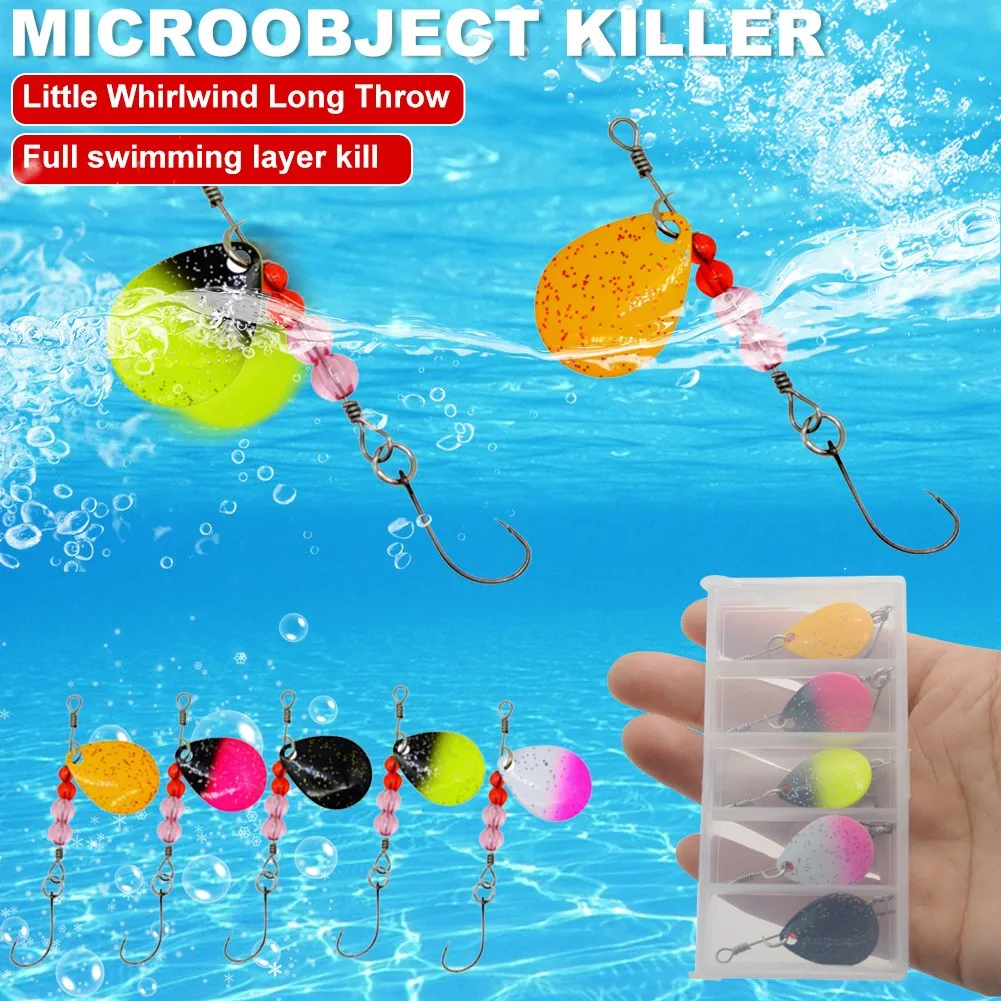 5/1PCS Spinner Bait 2.2g6.5cm Rotating Spinners Spoon Lures Pike High Carbon Steel  With Treble Hooks Fishing Lure Hot Selling