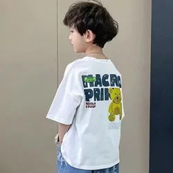 Boys' Summer Short Sleeve T-shirt New Small And Medium Children's Round Neck Top Children's Casual Versatile Half Sleeve Fashion