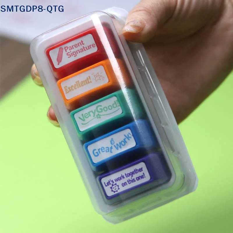 Hot [New] 5 Pcs Self Inking Teacher Feedback Stamps With Encouraging Phrases For Classroom Grading Homeschool Homework Review