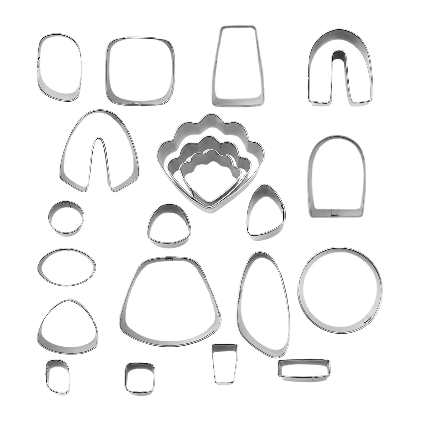 21 Pieces Stainless Steel Polymer Clay Cutters Jewlery Earplugs Art Supplies Designer Earring Cutting Mold Craft Cutting Mold
