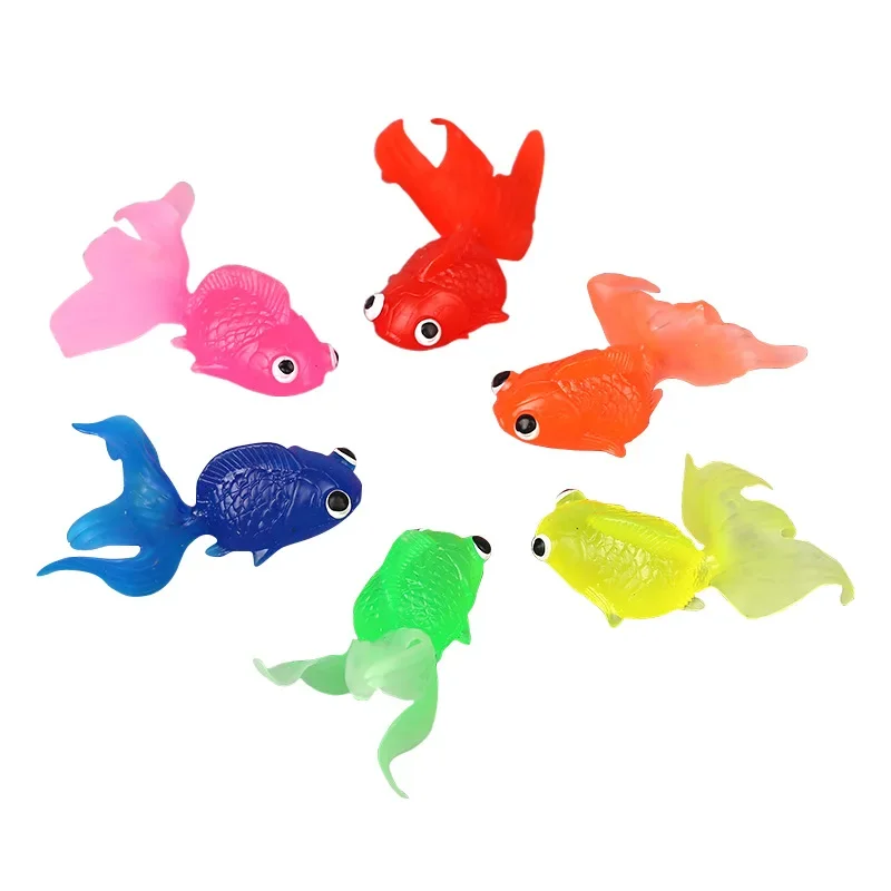 1 Sets Mini Fish Baby Bath Toys Soft Rubber Simulation Goldfish Decor Water Play Toy Fun Kids Boys Girl Swimming Pool Beach Toys