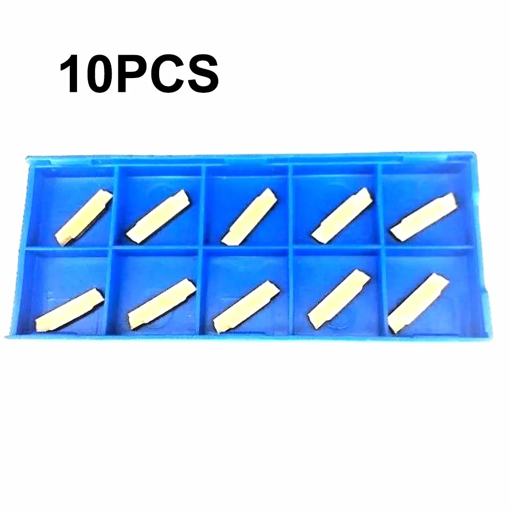 Carbide Blades 10pcs Carbide Inserts Parting Set Steel Processing Tools Turning Turning Inserts MGMN200 NC3030 With Box Cutter