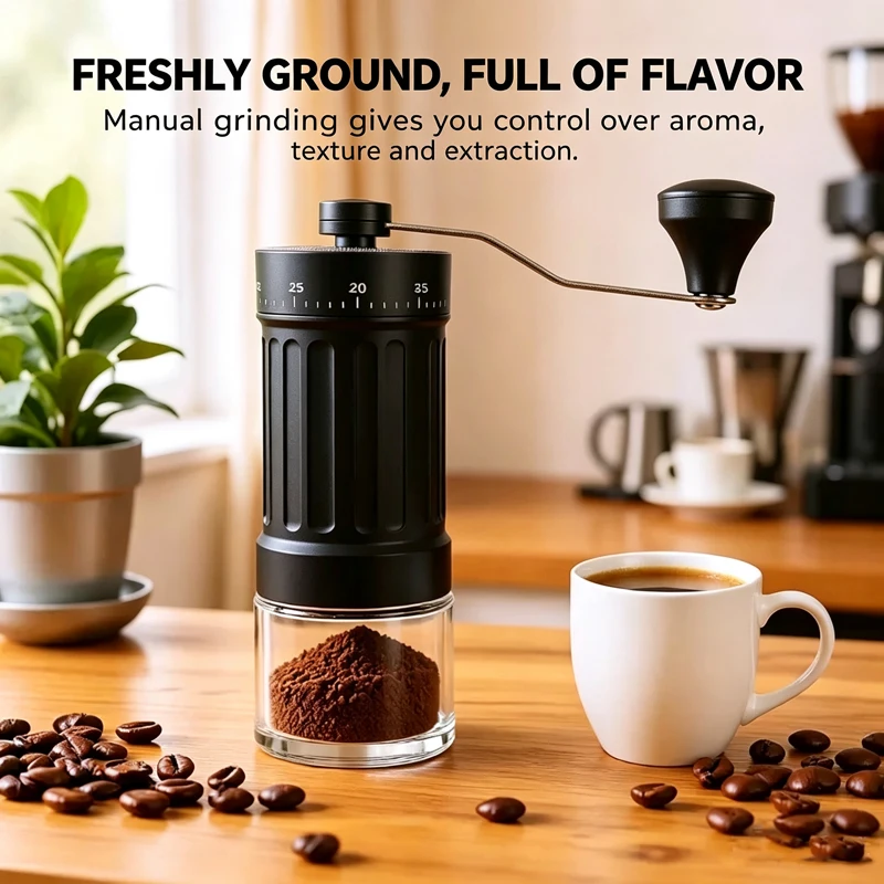 External-Adjustment Coffee Grinder, Manual Coffee Machine, Coffee Grinder, Hand-Crank Coffee Grinder