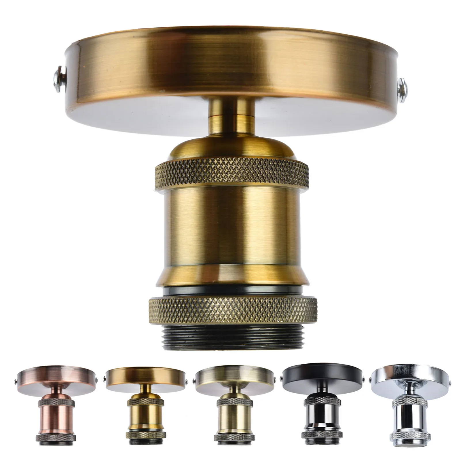 Vintage E26 E27 Lamp Socket Ceiling Lamp Holder with Accessories for Kitchen Bedroom Living Room E26 E27 Vintage Light Socket