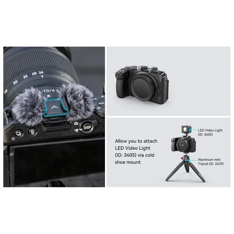 

【Кабель USB-C】Восвещение из нейлонового волокна с резиновой подушкой для Nikon Z 30-3859 с шумоподавлением и адаптером для крепления холодного башмака