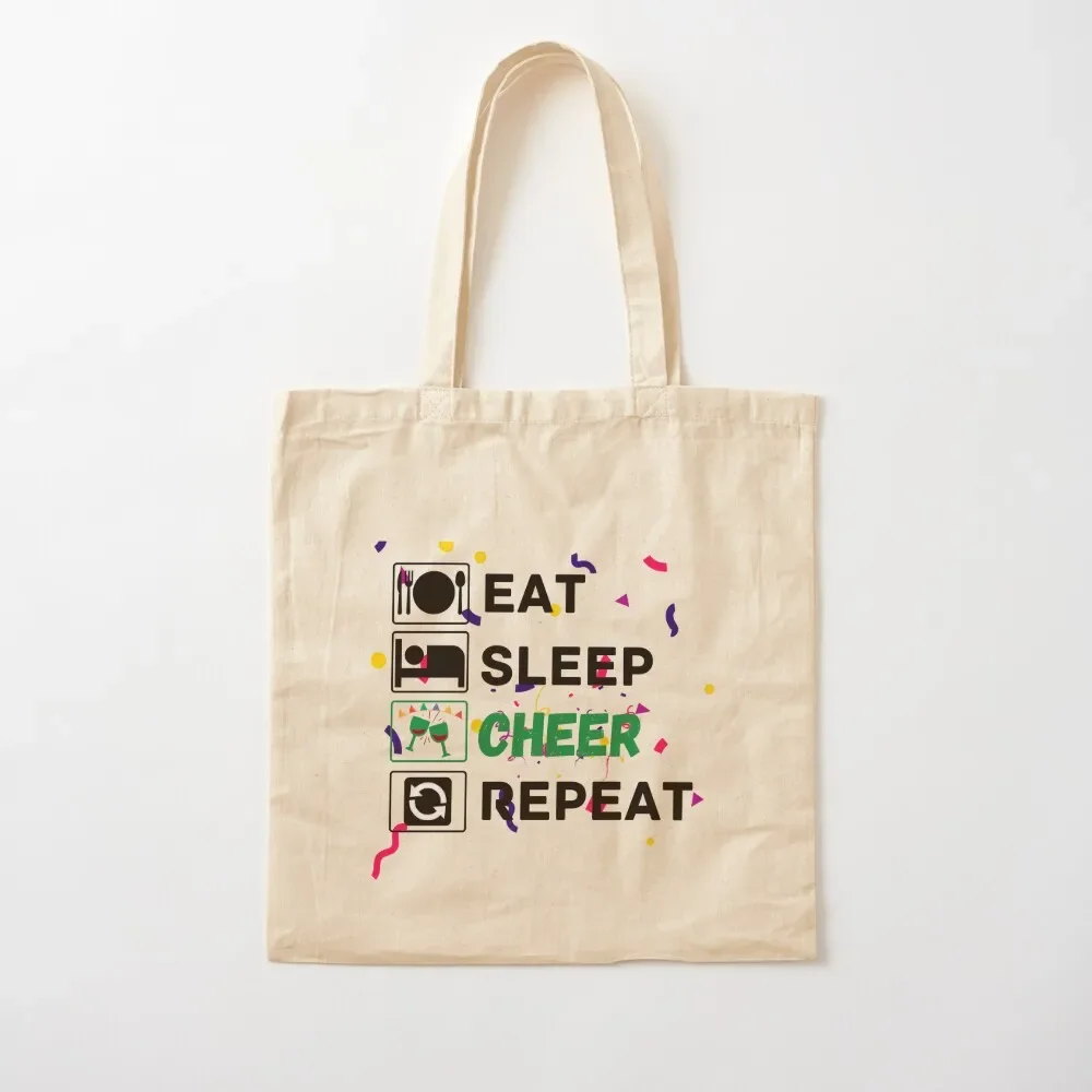 

eat sleep cheer repeat Tote Bag tote bag Canvas bag for women Women's shopping