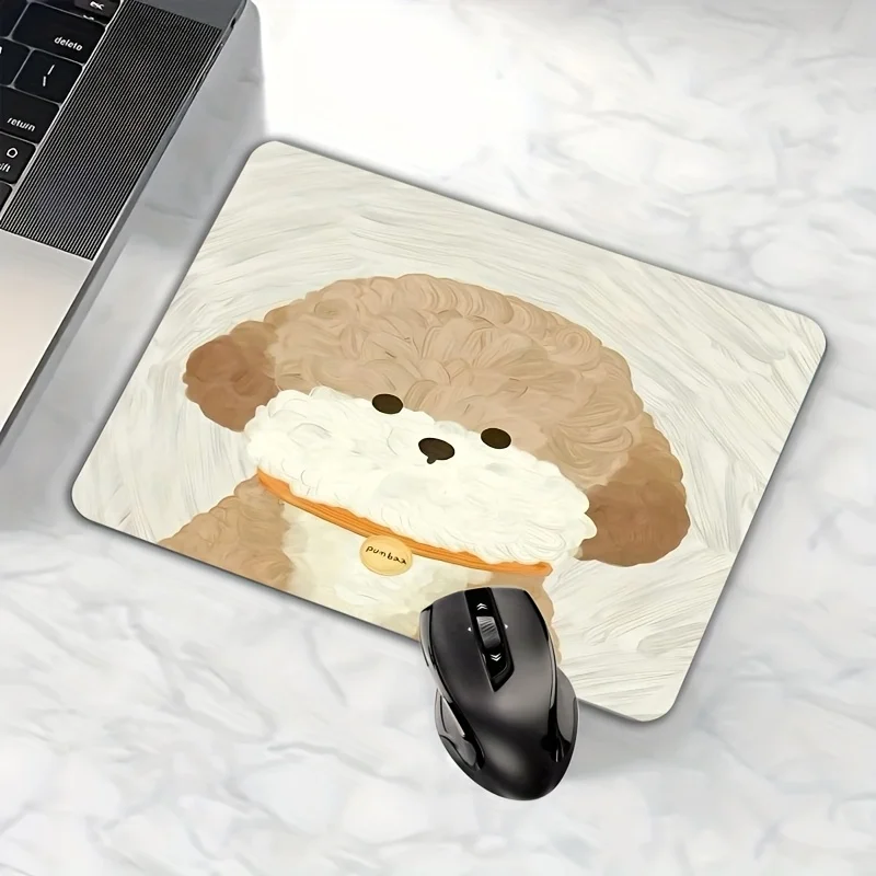 1pc of a Brown Dog Sketch Rubber Mouse Pad, Designed for Computers And Offices, Featuring an Oval Shape And a Mini Gaming Mat