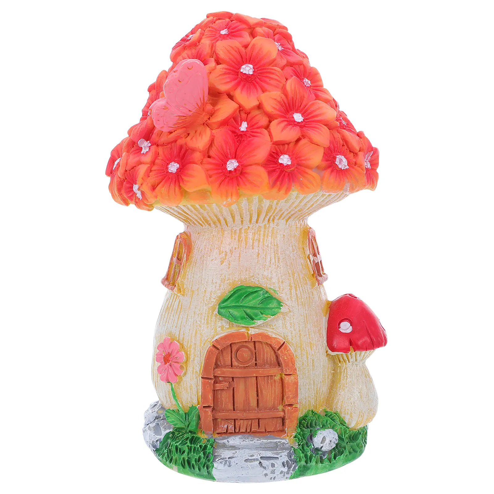 Outdoor Garden Mushroom Resin Statue Weather-Resistant Fairy Garden Decoration Miniature Micro Landscape Yard Ornament