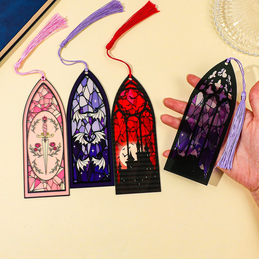 Gotik Renkli Yarasa Akrilik Kitap Ayracı Okul Malzemeleri Öğretmenler Hediye Kırtasiye estetik Kitaplar için Aksesuarlar Kitap Loverr hediyeler