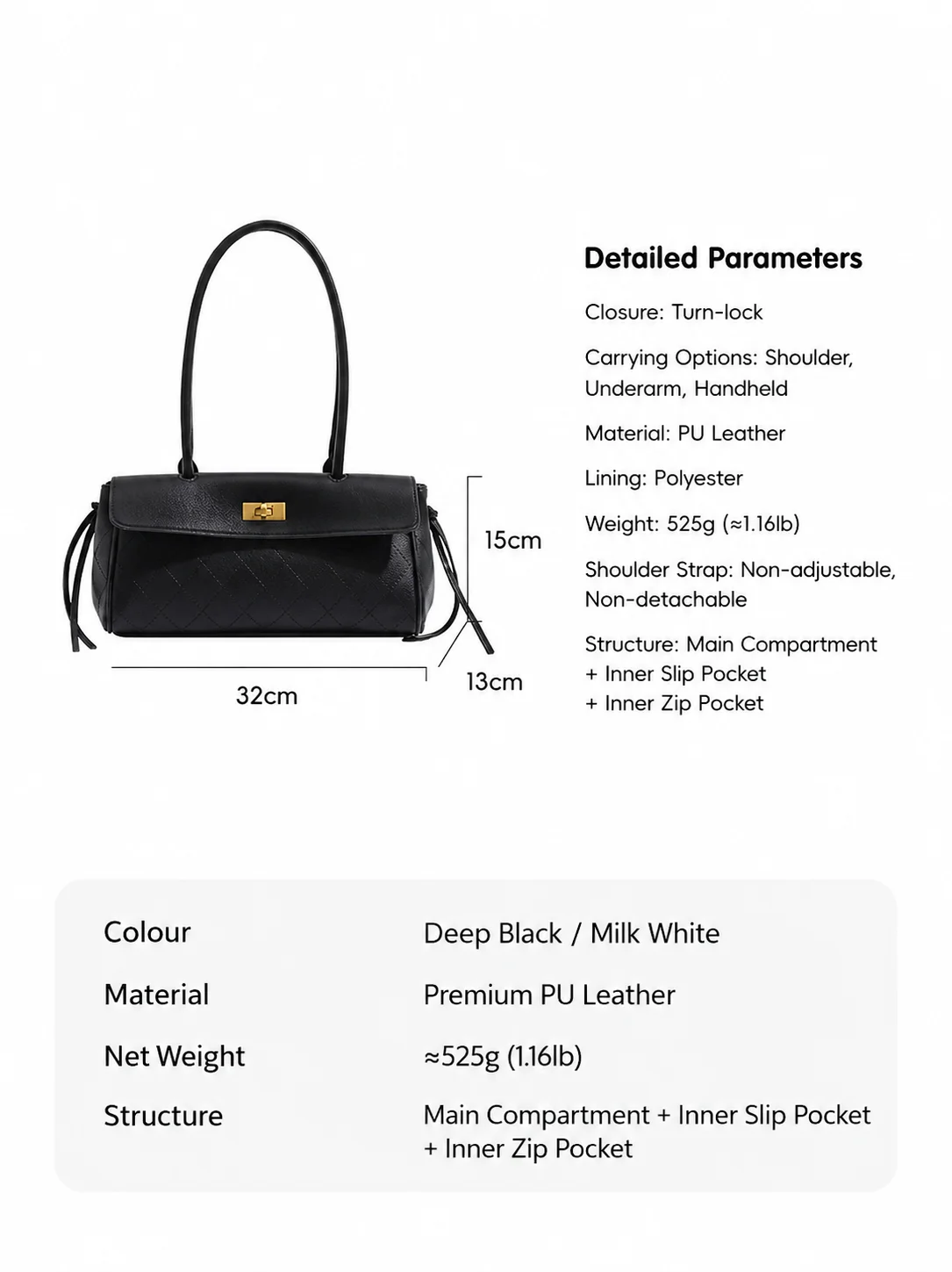 東西ショルダーバッグ女性用ホワイトキルティングPUレザーゴー - Luxury Bags Quiet のレビューと価格