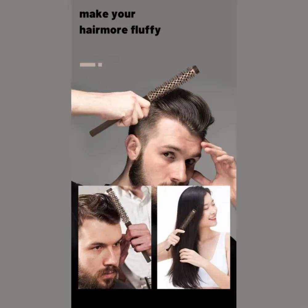 

Профессиональная круглая щетка для волос, быстрая укладка, пушистая челка, вьющаяся парикмахерская, расческа для волос, легкий дизайн, расческа с нейлоновой щетиной