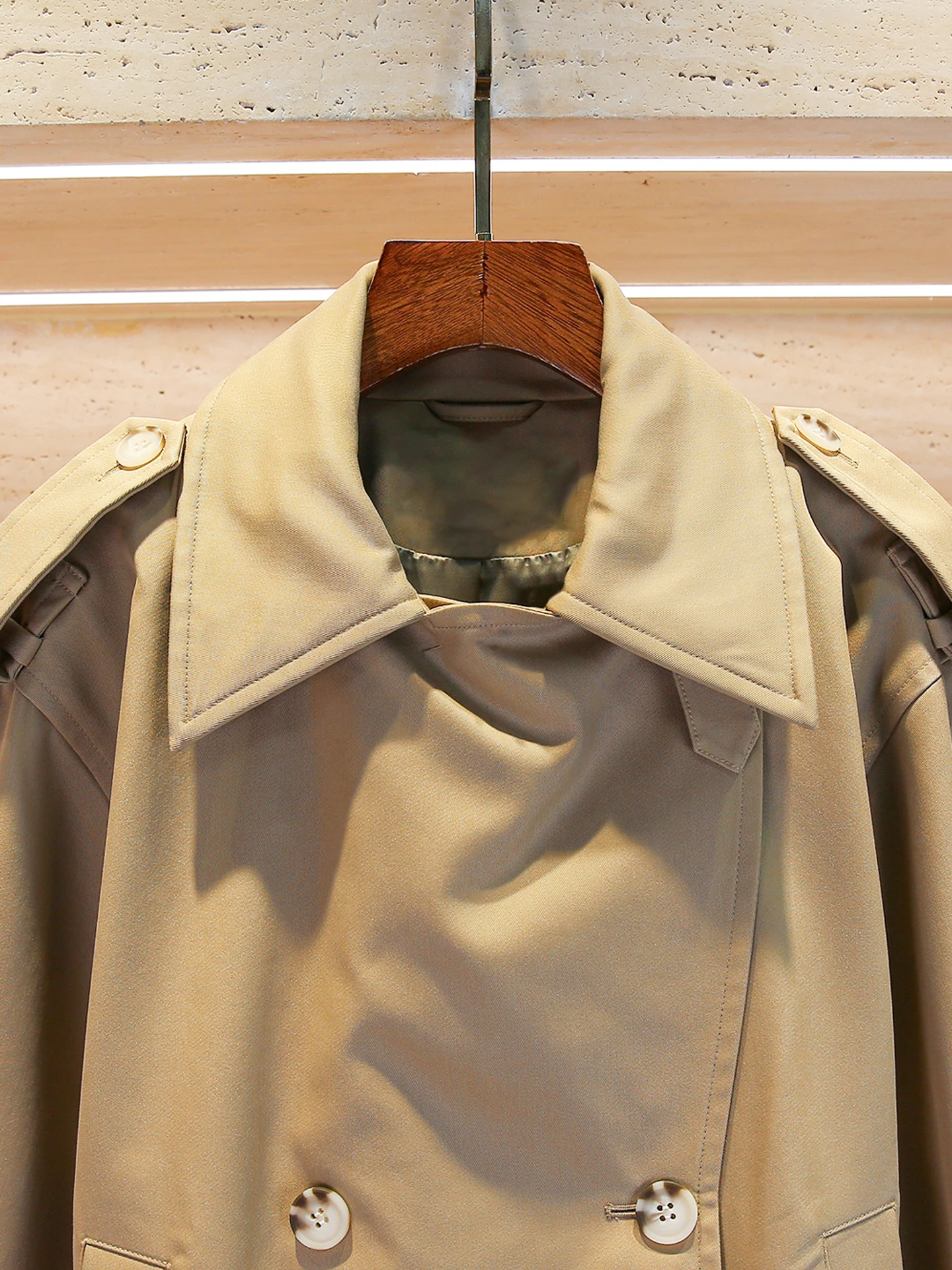 ملابس عمل نسائية راقية ذات صدر مزدوج Sle Jaet لخريف 2025 ملابس خارجية ريترو Utili Faion SP Home South Oil #3