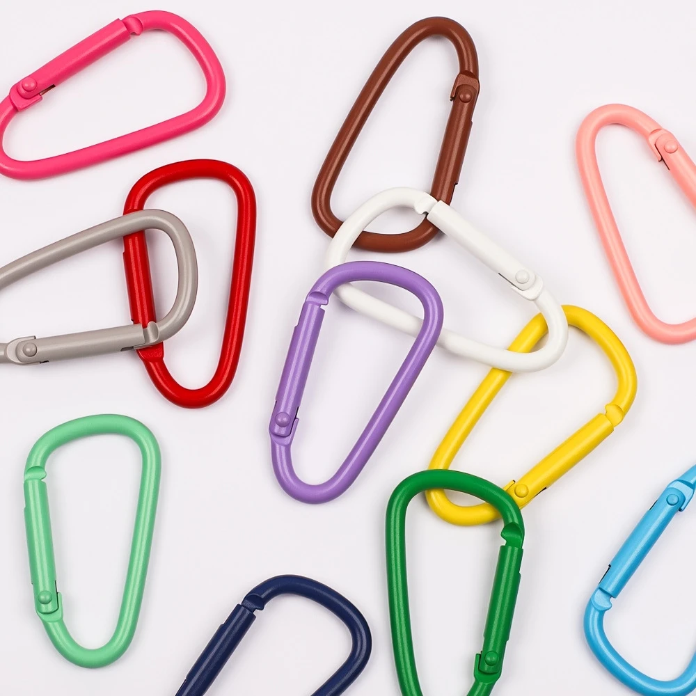 10 Stück D-Ring-Schnallen aus Legierung, Karabiner-Schlüsselanhänger, Outdoor-Camping-Schlüsselring, Schnappverschluss, Wasserflaschen-Schnallen-Set, Kletterzubehör – Detail 3