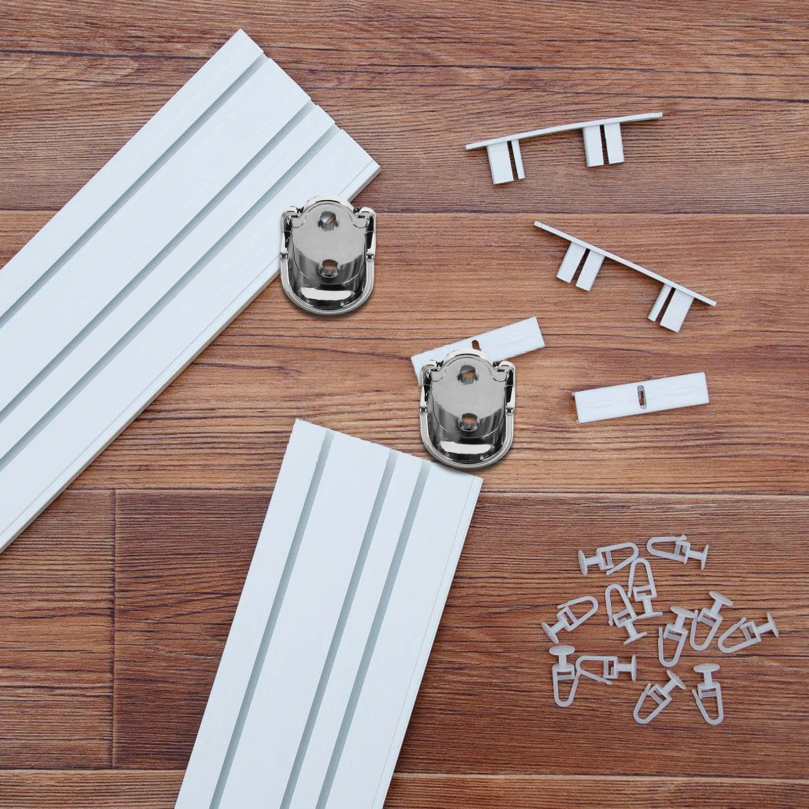 

2pcs Flange Bracket Heavy Duty Closet Rod Holder Stainless Steel Shower Curtain Rod Support Wall Mount Bracket for Home