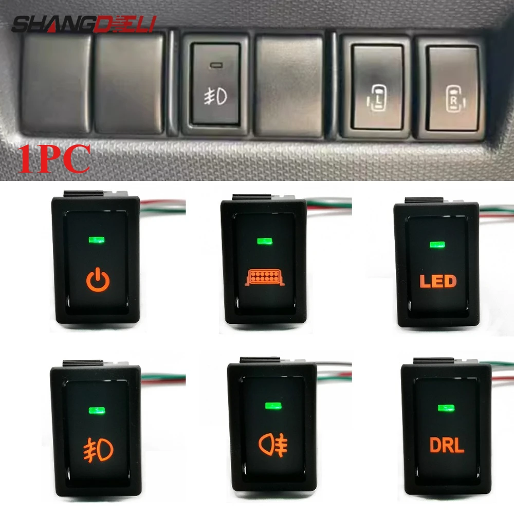 1 unidad de luz antiniebla LED DRL para coche, botón de interruptor de foco de Radar con cable para Suzuki Jimny Swift LANDY 2005-2010