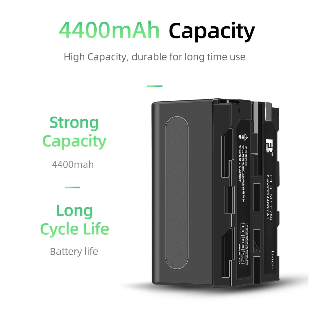 FB NP-750 4000mAh Li-ion LED Light Battery for YN300III YN300AIR YN360III Yongnuo Godox LEDP260C LED308 LED Light