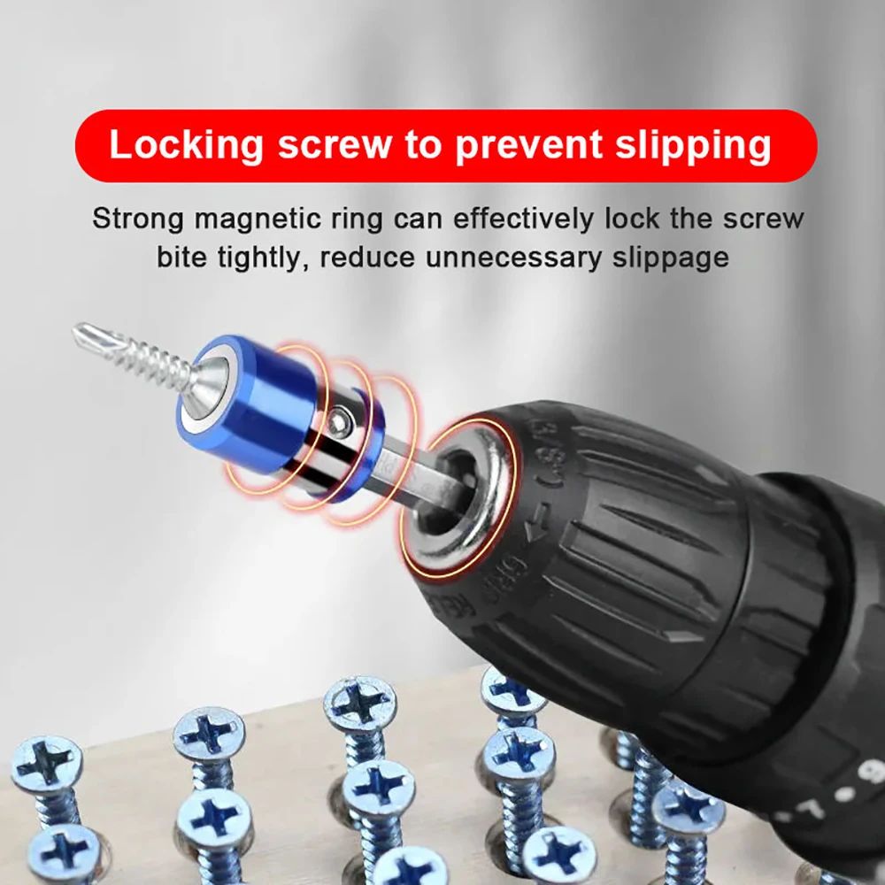 Magnetic Bit Holder Alloy Electric Magnetic Ring Screwdriver Bit for Phillip Drill Bit Anti-Corrosion Strong Magnetic Ring Tool