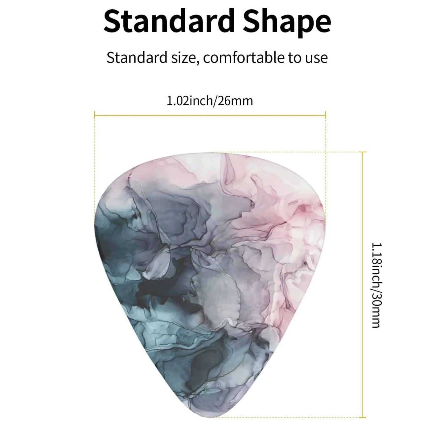 أعواد جيتار جديدة مقاس 0.71/1.0 مم مكونة من 12 قطعة - مادة ABS ممتازة مع لمسة نهائية ناعمة وطباعة ملونة على الوجهين، تتضمن صندوق تخزين PP
