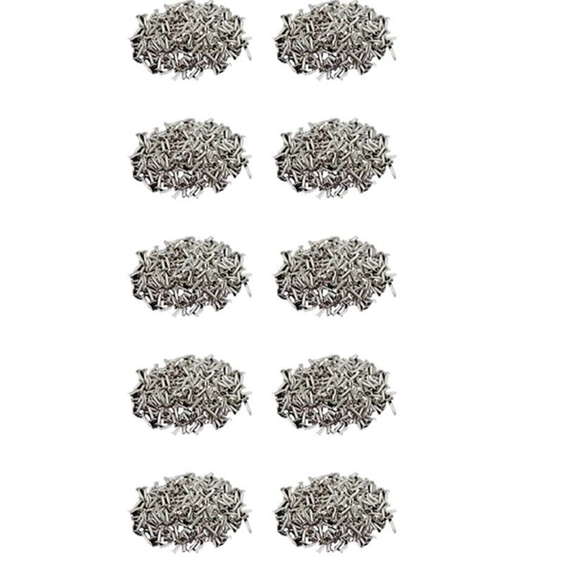 ABHS-1000Pcs Guitar Pickguard Screws For Fender Strat/Tele Electric Guitar Bass Silver