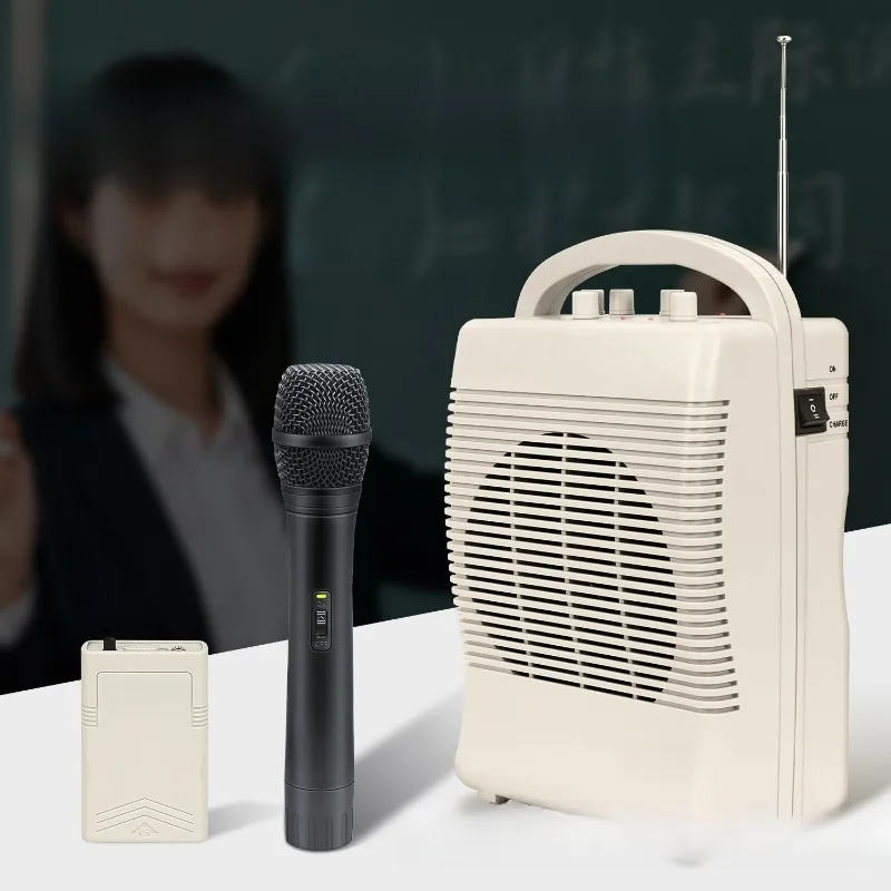 Loudspeaker teaching machine outdoor Karaoke collar clip handheld guide class with microphone bluetooth speaker