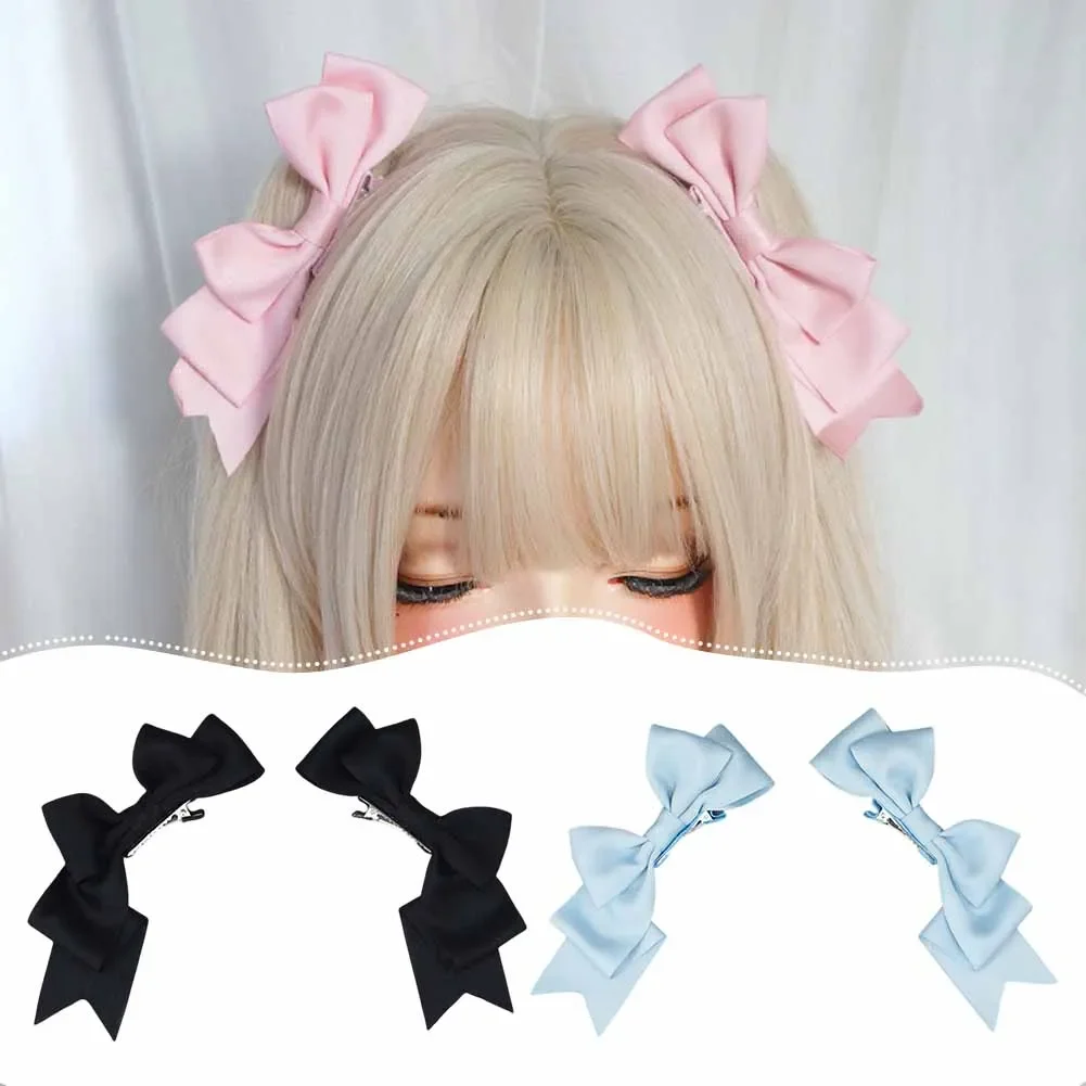 

Kawaii заколка для волос с бантом ручной работы, аниме, заколка для волос в стиле Лолиты, головной убор для косплея, JK, униформа, аксессуары для волос, рождественские подарки