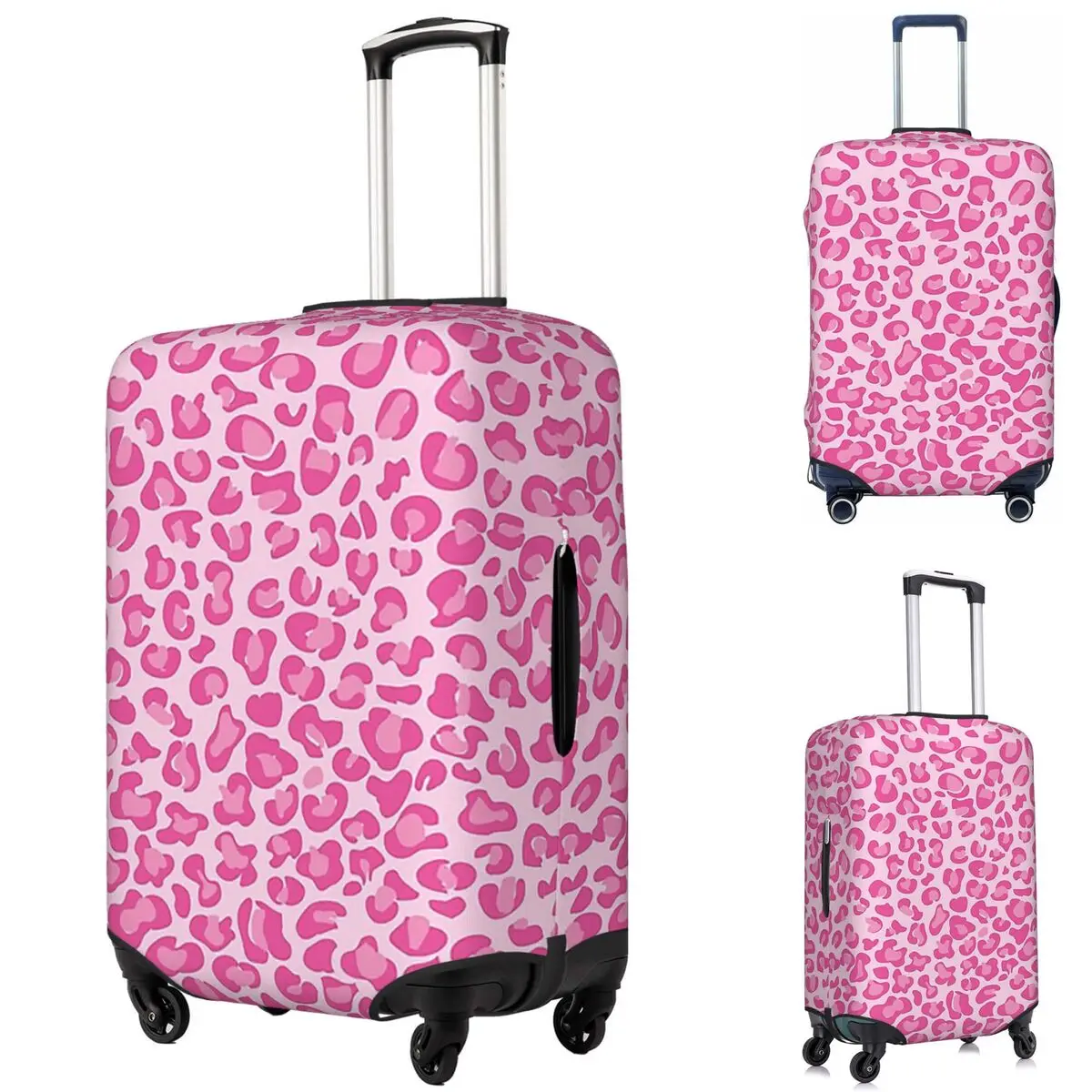

Pink Leopard Print Suitcase Cover Protection Elastic Travel Luggage Protector Covers for 18-32 Inch