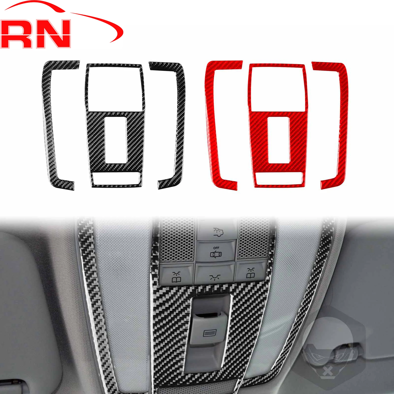 

For Mercedes Benz C-Class W204 2007-2013 Modified Carbon Fiber Reading Light Interior Accessories Piano Black Stickers