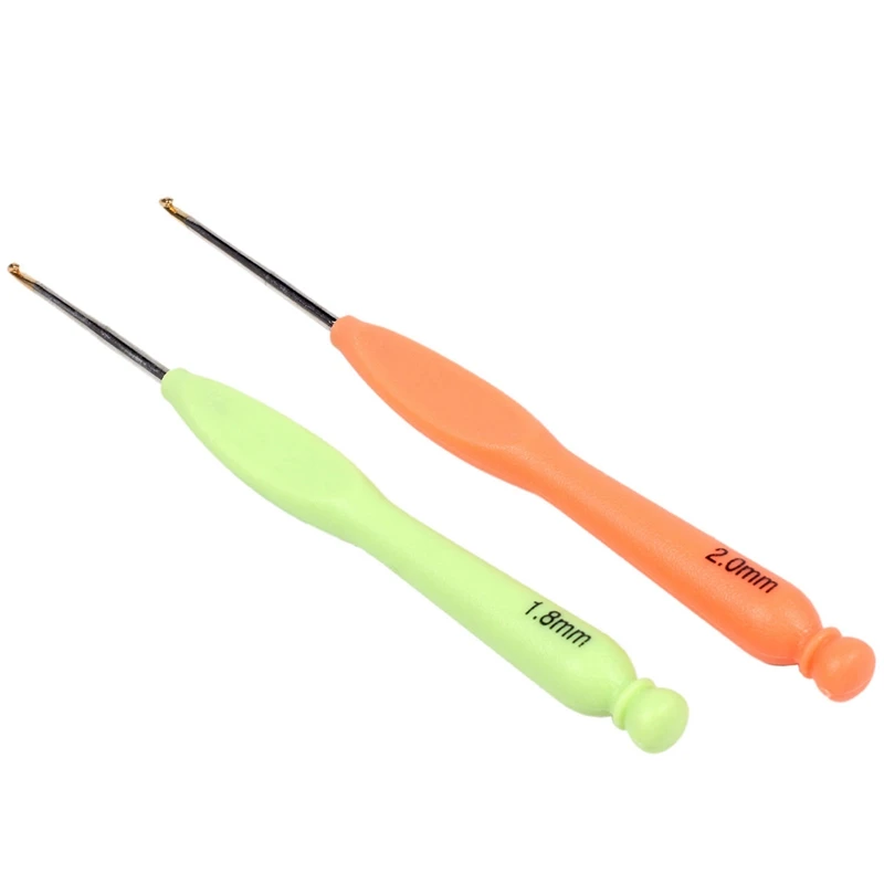 8 pz/set Kit da cucito con manico in plastica Kit di ganci per uncinetto in tessuto aghi per maglieria in alluminio aghi per cucire con cuciture a filato