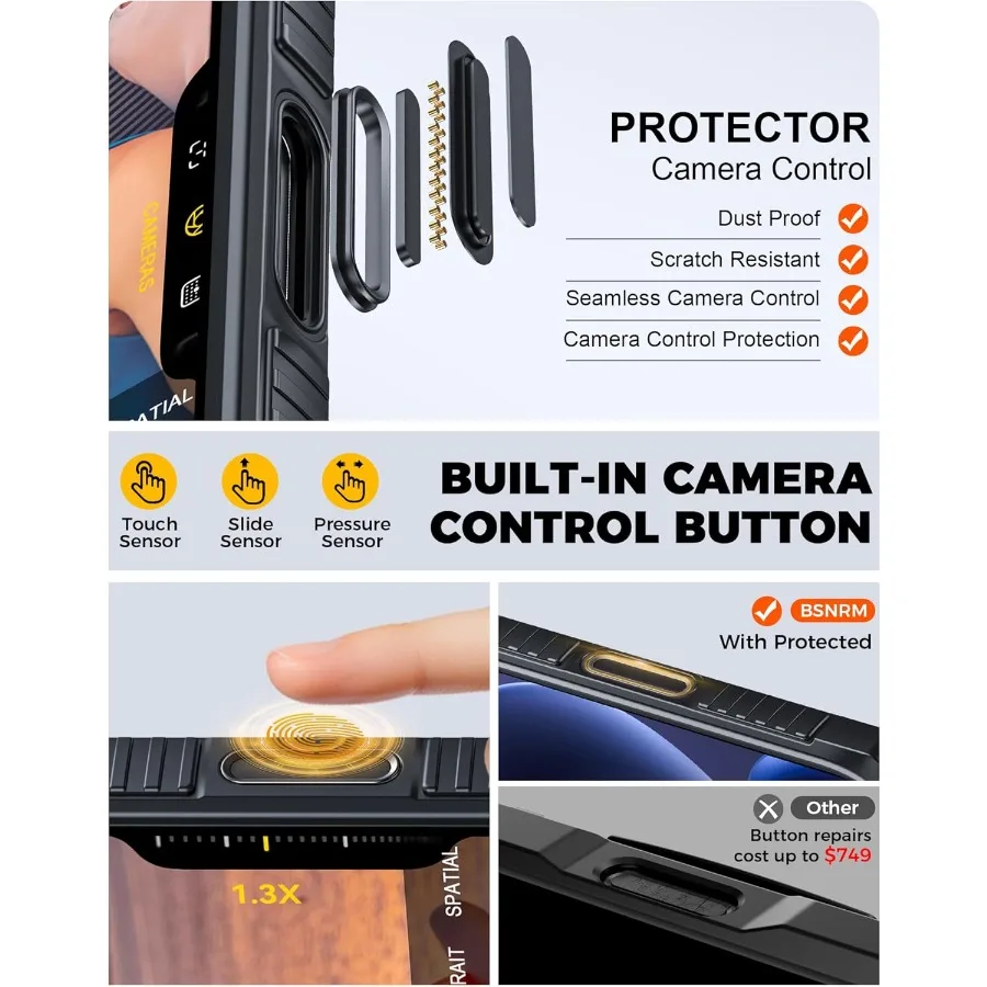 حافظة هاتف من السيليكون المتين المقاوم للصدمات لهاتف iPhone 17 Pro مع حامل بطاقة حجب RFID مدمج 4-5 بطاقات للتحكم في الكاميرا