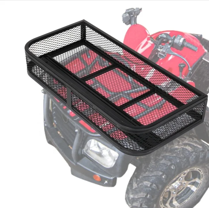 

ATV Front Cargo Basket Luggage Carrier Rack Accessories For Motorcycle ATV UTV 500 Lbs CARRYING 36'' L X 17 '' W X 6.3''H