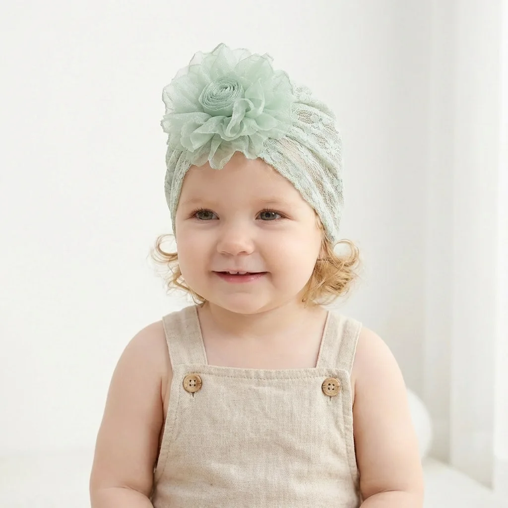 

Spring and summer new thin children's lace hat, breathable baby fontanel cap, baby hat