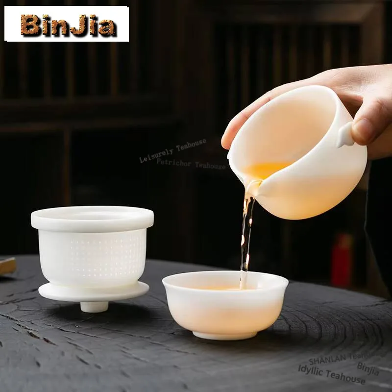 

160ml Iced Jade White Porcelain Gaiwan Japanese Ceramic Bowl with Lid Tea Tureen Tea Maker Cover Bowl Tea Services Decoration